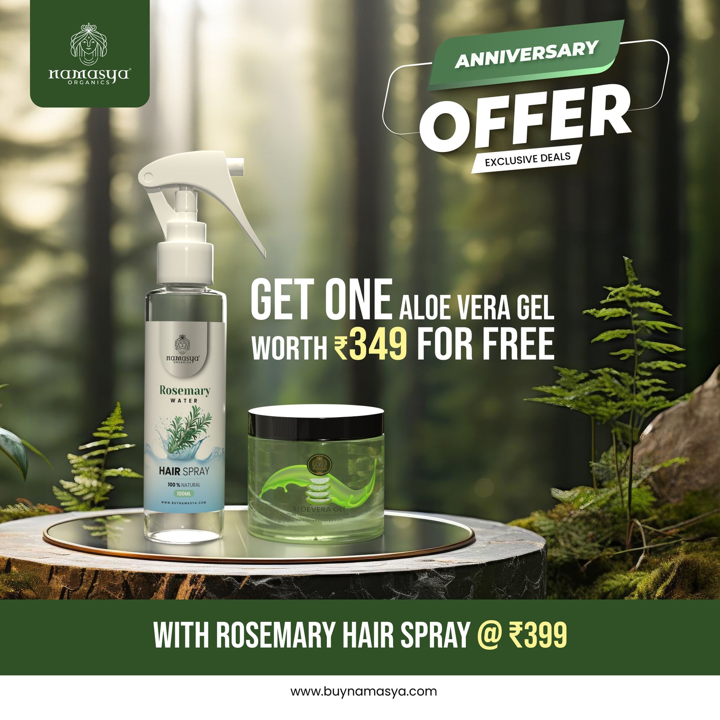 Rosemary Hair Spary Aloevera Gel Anniversary Combo Offer